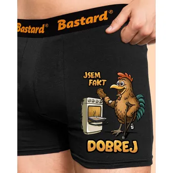 Trenýrky Bastard Jsem dobrej boxerky Black