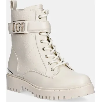 Dámské kozačky Nízké kozačky Guess ORANDA2 dámské, béžová barva, na plochém podpatku, FLTORA FAL10 FLTORA.FAL10.IVORY 01X, EUR 41