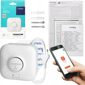 Bezpečnostní detektor Orno Detektor Detektor Plynu 230V AC s Aplikací Tuya Smart a Wi-Fi