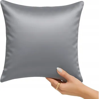 Polštář SATÉNOVÝ POVLEK NA POLŠTÁŘ 40x40 CM - DEKORATIVNÍ POLŠTÁŘEK 100% BAVLNA GRAFIT