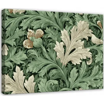 Obraz OBRAZ LISTY ABSTRAKCE VINTAGE RETRO DO LOŽNICE OBÝVÁKU NA PLÁTNĚ 60x40