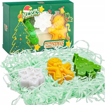 Vánoce VÁNOČNÍ SADA VONNÝCH PŘÍRODNÍCH MÝDEL 3 KS - STROMEČEK, PERNÍK, SNÍH