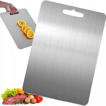 Kuchyňské prkénko PRKÉNKO NA KRÁJENÍ Z NEREZOVÉ OCELI OBOUSTRANNÉ 46X30 CM ZDRAVÉ