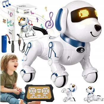 Robot INTERAKTIVNÍ ROBOTICKÝ PES OVLÁDANÝ HLASOVĚ NA DÁLKOVÉ OVLÁDÁNÍ ŠTĚNĚ TANČÍ CHODÍ + DÁLKOVÉ OVLÁDÁNÍ