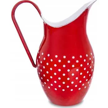 Smalovaný džbán zelený na nápoje, váza na květiny, puntíky, retro 2,5 l