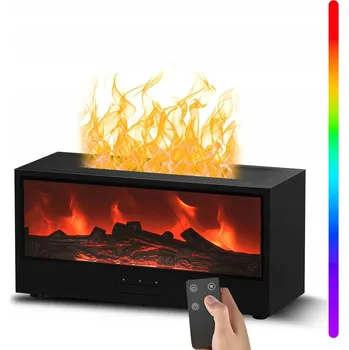 Aroma difuzér DIFUZÉR ZVLHČOVAČ VZDUCHU LED NOČNÍ LAMPA EFEKT PLAMENE KRB