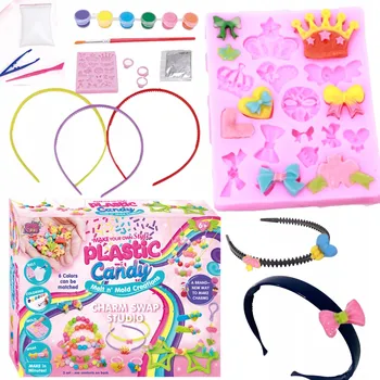 Dětské navlékací korálky SADA NA VÝROBU NÁRAMKŮ A BIŽUTERIE, KORÁLKY - DÁREK