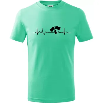 Chlapecké tričko Jack Russell Terriér hrubosrstý Ekg - Tričko dětské bavlněné - 134 cm/8 let ( Mátová )