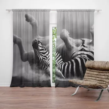 Závěs Sablio Závěs Válející se zebra: 2ks 140x250cm