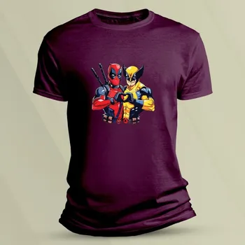 Tričko pro děti Deadpool a Wolverine velikost 116 (5-6 let) Vínová