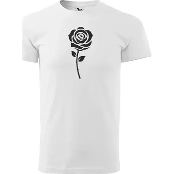 Sablio Tričko s potiskem Bílá růže - bílé 5XL