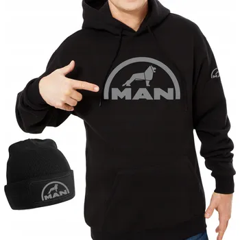 Pánská mikina MIKINA PÁNSKÁ S POTISKEM sada dárek kamion tahač řidič + ČEPICE XL