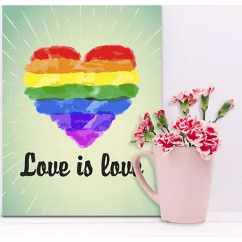 Plechová cedule Sablio Dárková cedulka Love is Love: 30x40 cm