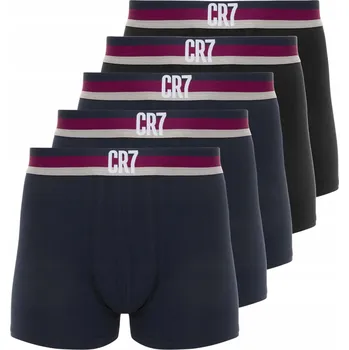 Boxerky CR7 PÁNSKÉ BOXERKY SLIPY TRUNK 5 PAK, TMAVĚ MODRÉ/ČERNÉ r.XL