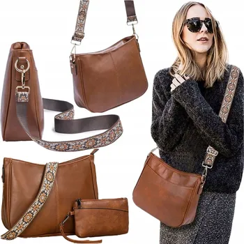 ELEGANTNÍ DÁMSKÁ KABELKA PŘES RAMENO – HNĚDÁ, PROSTORNÁ, S POPRUHEM