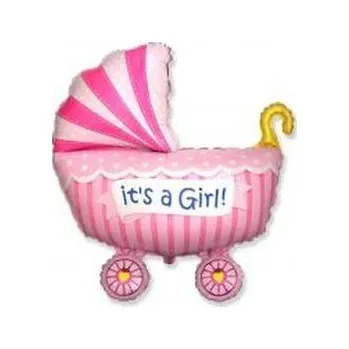 Balónek Balon foliowy 61cm Wózek dla dziewczynki