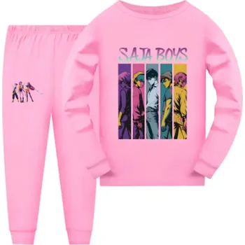 Dívčí pyžamo KPop Demon Hunters (Lovkyně démonů) KPop Demon Hunters dětské pyžamo s potiskem Saja Boys - mix barev Barva: růžová (G), Velikost: 110