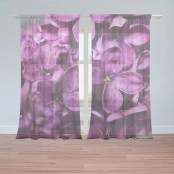 Záclona Sablio Záclony Fialové květy: 2ks 150x250cm