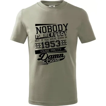 Chlapecké tričko Nobody is perfect - 1953 - Tričko dětské bavlněné - 98 cm / 2 roky ( Light khaki )