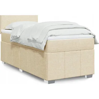 Postel Čalouněná jednolůžková postel VidaXL 80x200 cm, béžové odstíny