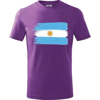 Argentina vlajka kreslená štětkou - Tričko dětské bavlněné - 134 cm/8 let ( Fialová )