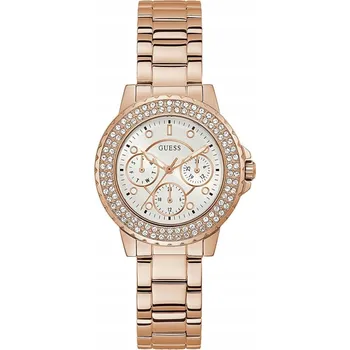 Hodinky Růžově zlaté hodinky Guess Crown Jewel s krystaly GW0410L3