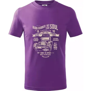 Burn Rubber - Tričko dětské bavlněné - 158 cm/12 let ( Fialová )