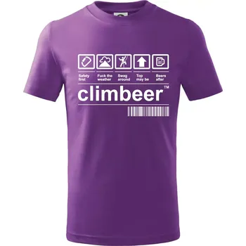 Čárový kód - Climbeer - Tričko dětské bavlněné - 158 cm/12 let ( Fialová )