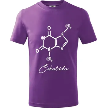 Čokoláda chemie - Tričko dětské bavlněné - 122 cm/6 let ( Fialová )