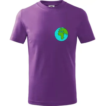 Planeta na prsu - Afrika a Evropa - Tričko dětské bavlněné - 98 cm / 2 roky ( Fialová )
