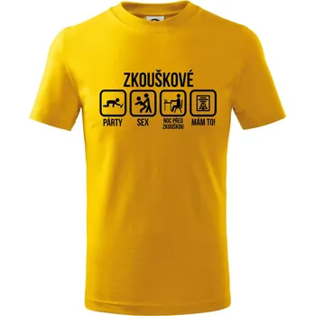 Zkouškové - Tričko dětské bavlněné - 98 cm / 2 roky ( Žlutá )