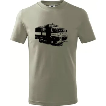 Hasičské auto Hasiči - Tričko dětské bavlněné - 98 cm / 2 roky ( Light khaki )