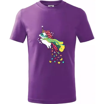 Sweet jednorožec (Pecka design) - Tričko dětské bavlněné - 146 cm/10 let ( Fialová )