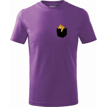 Tygr v kapse - Tričko dětské bavlněné - 158 cm/12 let ( Fialová )