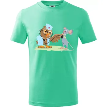 Chlapecké tričko Sova veterinář - Tričko dětské bavlněné - 98 cm / 2 roky ( Mátová )