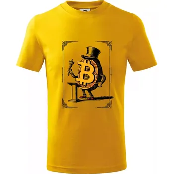 Oldschool bitcoin - Tričko dětské bavlněné - 98 cm / 2 roky ( Žlutá )