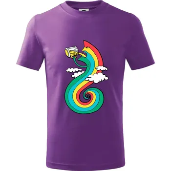 Piju jako duha (Pecka design) - Tričko dětské bavlněné - 122 cm/6 let ( Fialová )