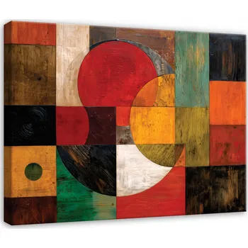 Obraz OBRAZ ABSTRAKCE ART DECO GEOMETRICKÝ DO LOŽNICE OBÝVÁKU NA PLÁTNĚ 60x40