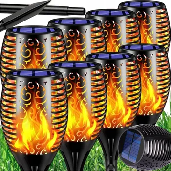 Venkovní osvětlení 8x SOLÁRNÍ LAMPA HOŘÁK XL 52 CM EFEKT PLAMENE ZAHRADNÍ SVĚTLA OHEŇ