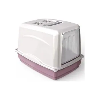 Toaleta pro kočku Tommi WC kočka Vicky kryté s filtrem, 54x39x39cm, růžová