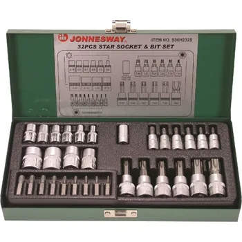 Gola sada Sada hlavic a bitů 1/4" a 3/8", Torx a Torx E, 32 kusů - JONNESWAY S06H232S