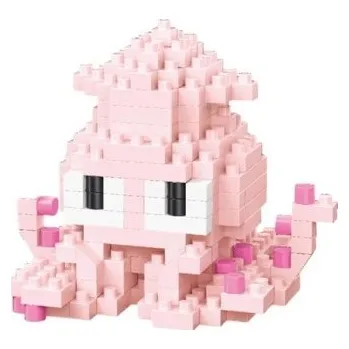 ostatní stavebnice Stavebnice růžová chobotnice 7 x 6 x 5,1 cm 216 dílků Roztomilá mořská figurka Chobotnice z kostiček pro tvořivé skládání