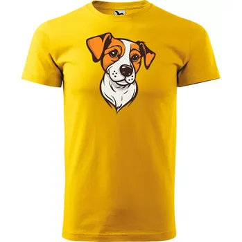 Pánské tričko Sablio Tričko s potiskem Jack Russel - žluté S