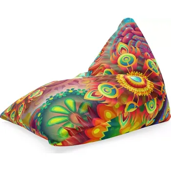 Sedací pytel Sablio Sedací vak Triangl Barevné obrazce: 120 x 100 x 100 cm
