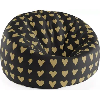 Sedací pytel Sablio Sedací vak Cocoon Zlatá srdíčka - 75 x 45 x 35 cm