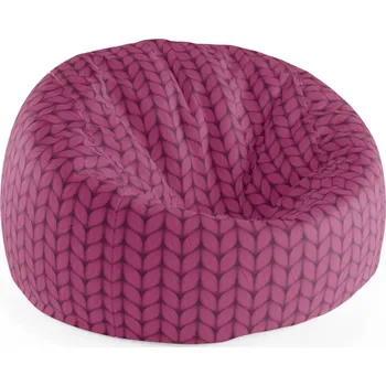 Sedací pytel Sablio Sedací vak Cocoon Pletení ve fuchsiové barvě - 75 x 45 x 35 cm