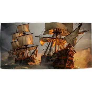 Osuška Sablio Ručník Plachetnice ve vlnách - 50x100 cm