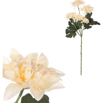 umělá květina Autronic Jiřina - umělá řezaná, 5 květů, barva meruňková, sada 6 ks