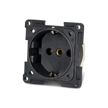 Elektrická zásuvka Zásuvka 230V Schuko šedá s dětskou pojistkou