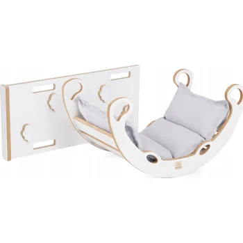 Zahradní houpačka Mini houpací křeslo XS pro Houpačka Polštář světle šedé dřevěné hrací MISIOO